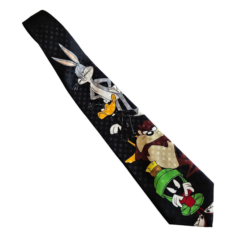 Looney Tunes Tie Bugs Bunny Daffy Duck Tasmanian Devil Marvin the Martian Vtg 96